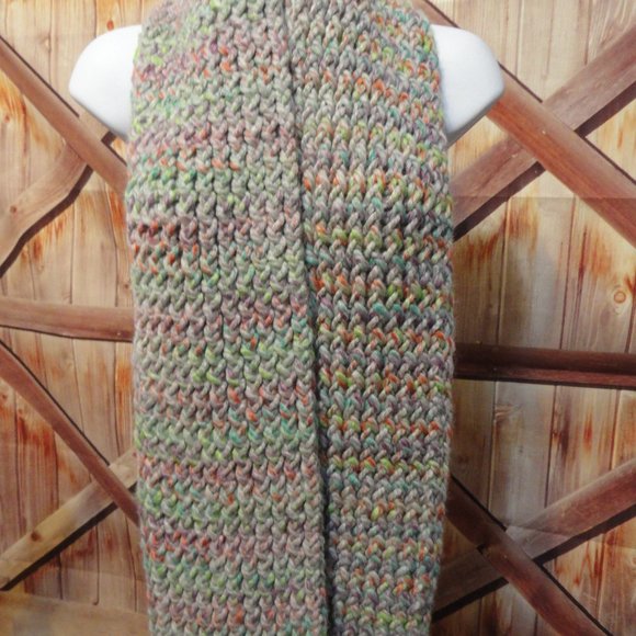 Husband Made Loom Knit New hobby Scarf~Colorful~6" x 62"Long~Cute~Winter… - Picture 2 of 4